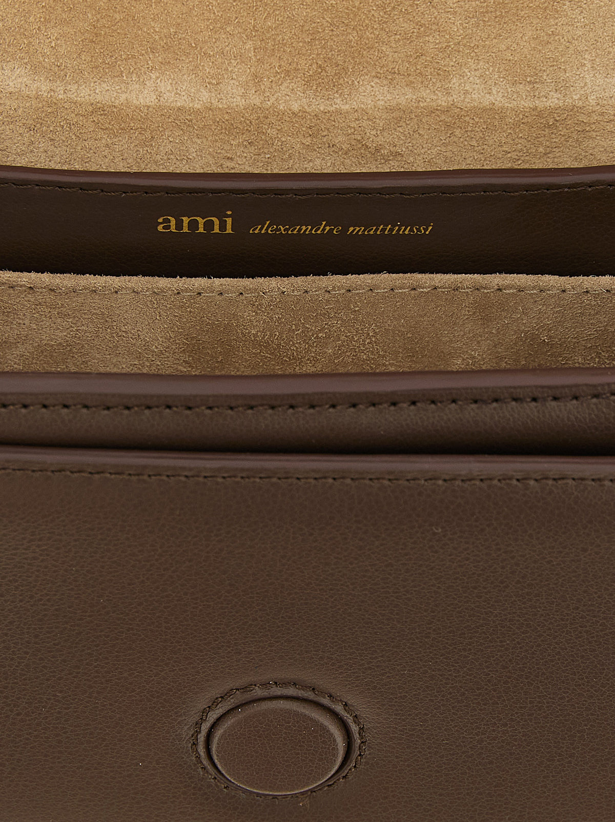 Ami Paris Braune Schultertasche aus Rindsleder