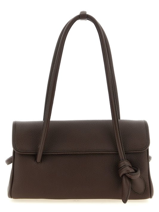 Jacquemus Borsa Le Turismo Long Marrone Scuro in Pelle di Vitello Martellata