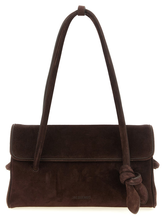 Jacquemus Borsa Le Turismo Long Marrone in Pelle di Vitello Scamosciata