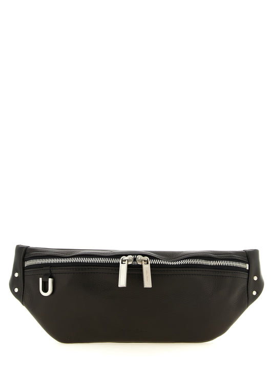 Rick Owens Black Calf Leather Geo Bumbag