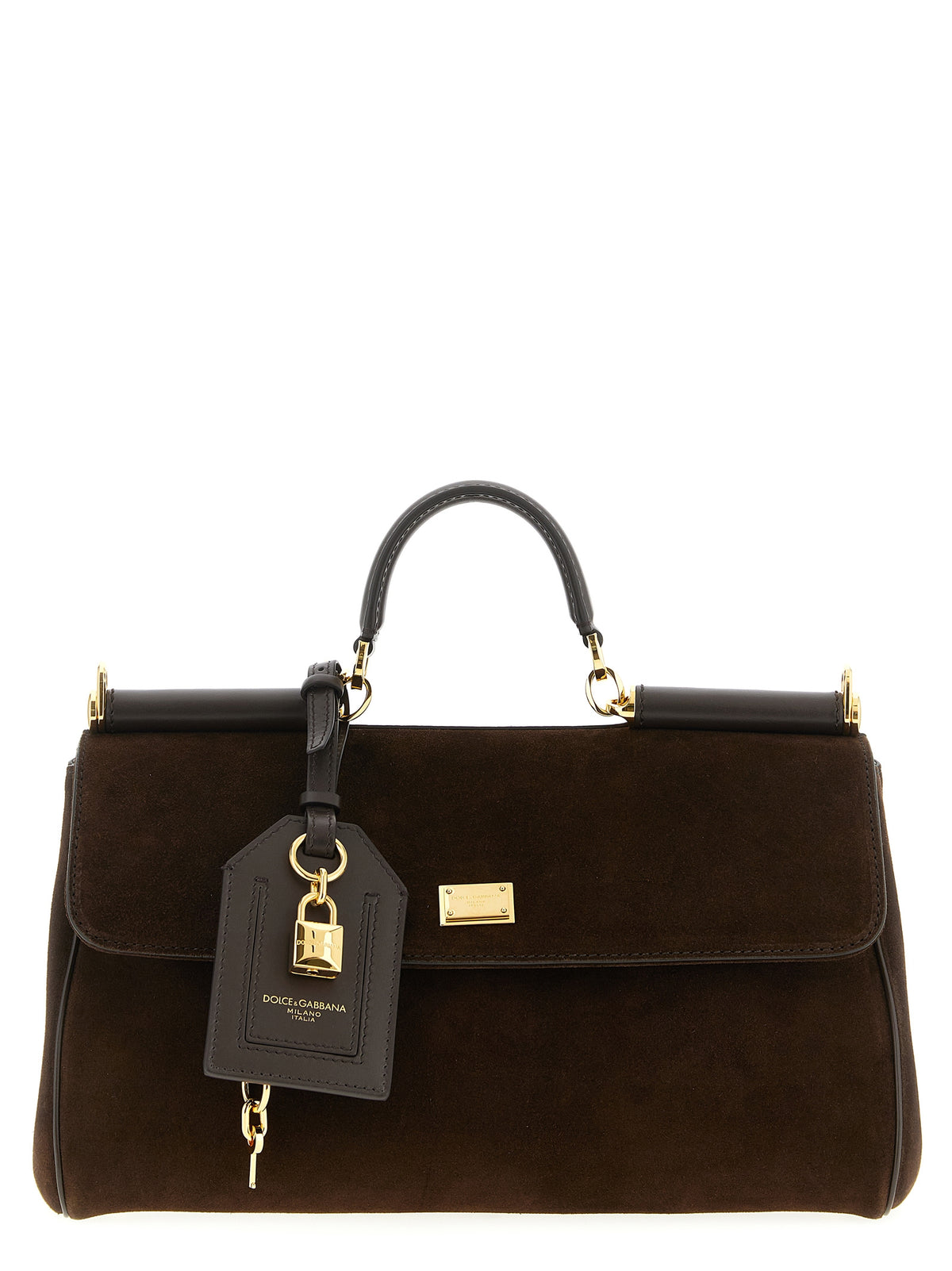 Dolce & Gabbana marrone pelle di vitello-borsa a mano