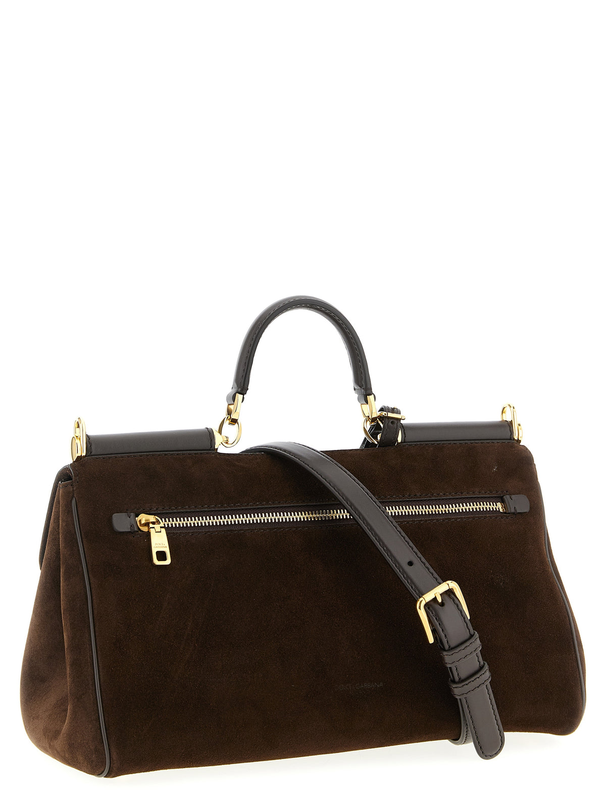 Dolce & Gabbana marrone pelle di vitello-borsa a mano