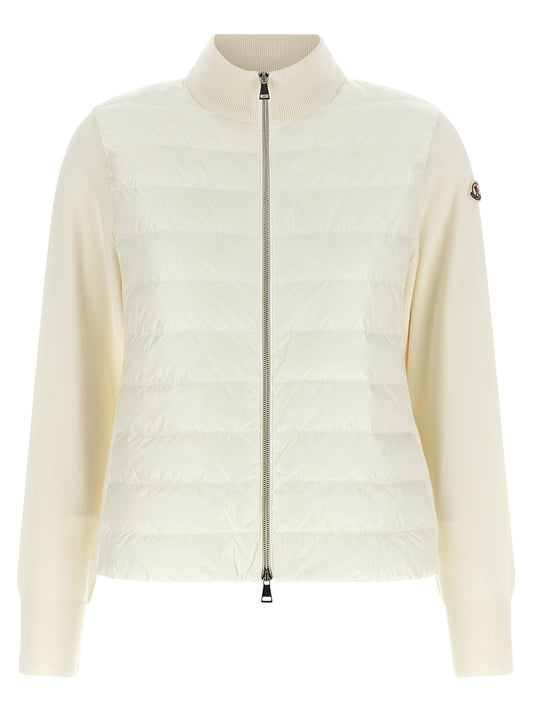Moncler Weiße Strickjacke aus Polyamid