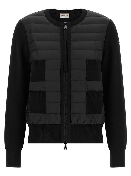 Moncler Schwarzer Hybrid-Cardigan