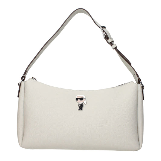 Karl Lagerfeld Graue Leder-Schultertasche