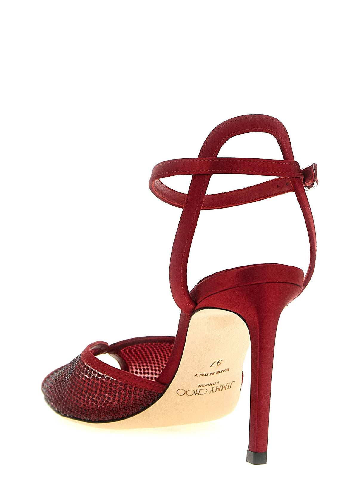 Jimmy Choo Sandali con Tacco a Spillo in Pelle di Agnello – Rosso
