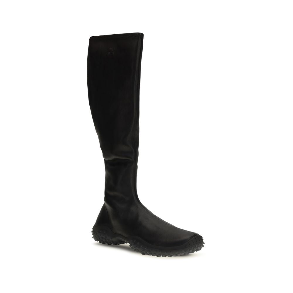 Stivaletti alla caviglia in pelle di agnello nera Miu Miu