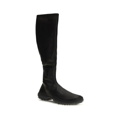 Stivaletti alla caviglia in pelle di agnello nera Miu Miu