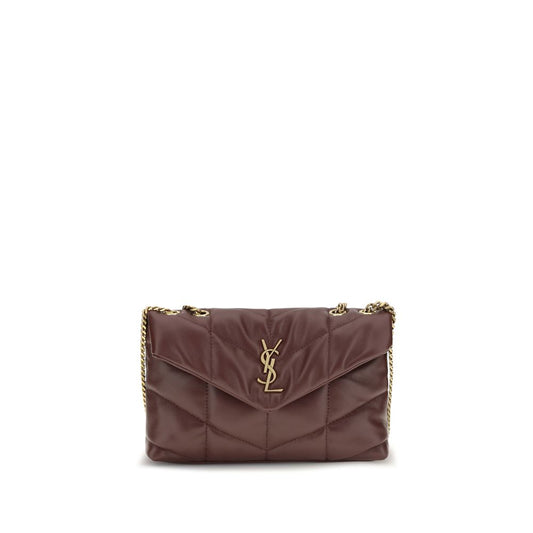 Saint Laurent Burgundy Lamb Leather Shoulder Bag