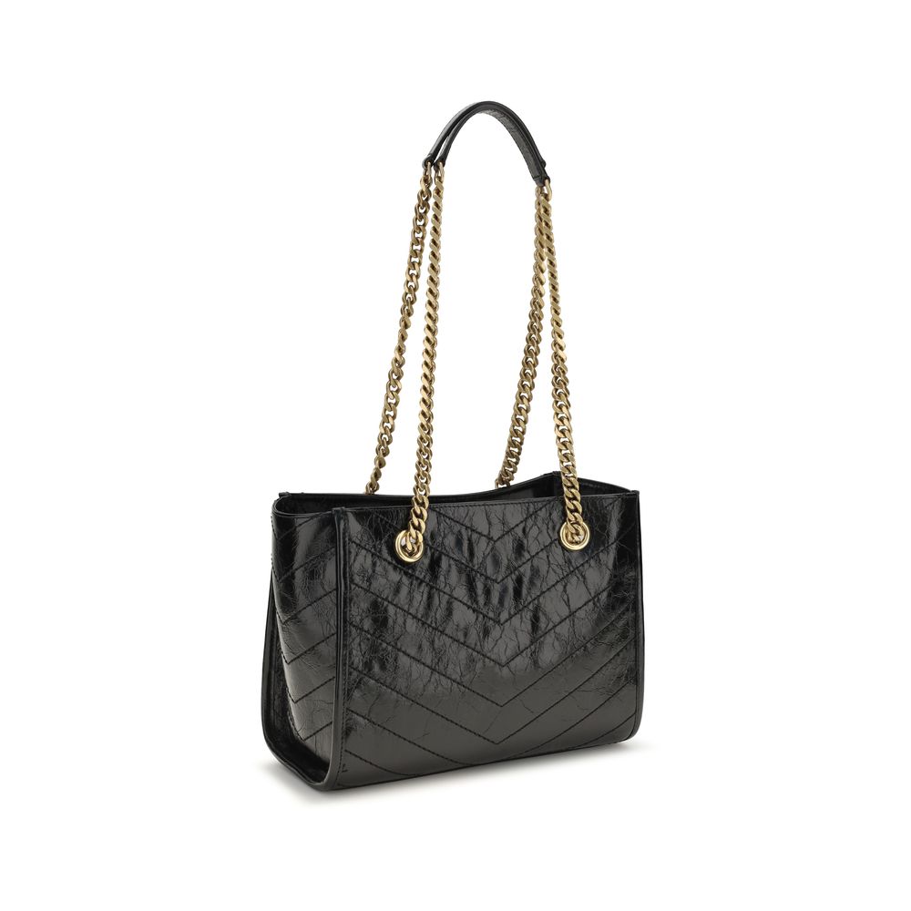 Saint Laurent Kleine Niki nero pelle di vitello-Tote