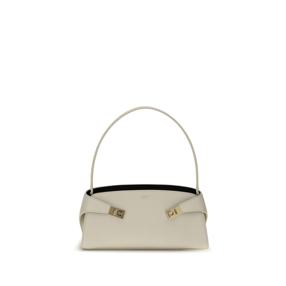 Ferragamo Pelle di Vitello Bos Taurus Borsa a Spalla – Beige