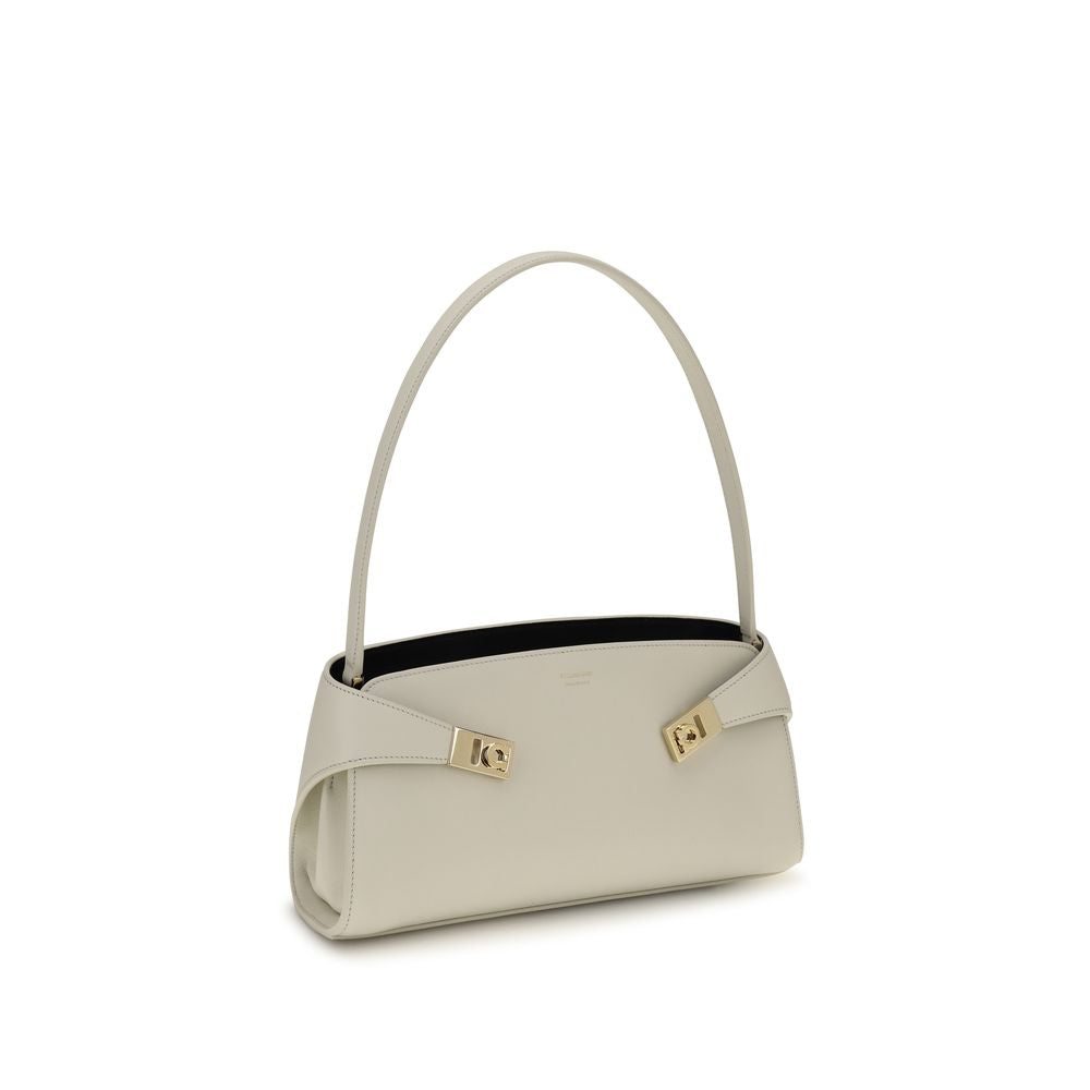 Ferragamo Pelle di Vitello Bos Taurus Borsa a Spalla – Beige