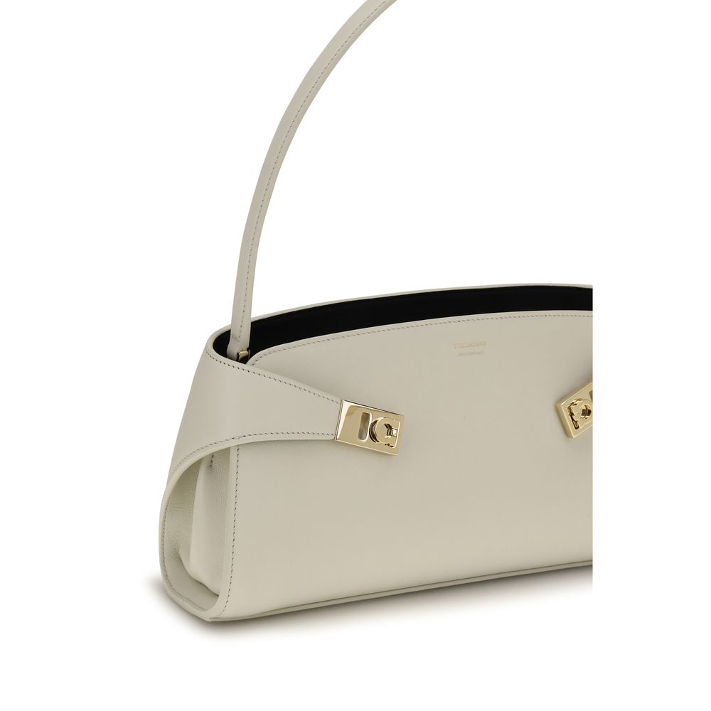 Ferragamo Pelle di Vitello Bos Taurus Borsa a Spalla – Beige
