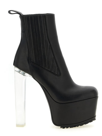 Rick Owens Schwarze Stiefeletten aus Kalbsleder