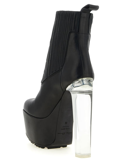 Rick Owens Schwarze Stiefeletten aus Kalbsleder