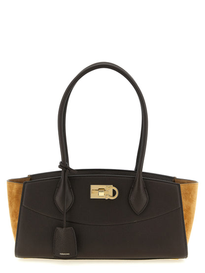 Ferragamo Braunes Kalbsleder Damen Crossbody Tasche