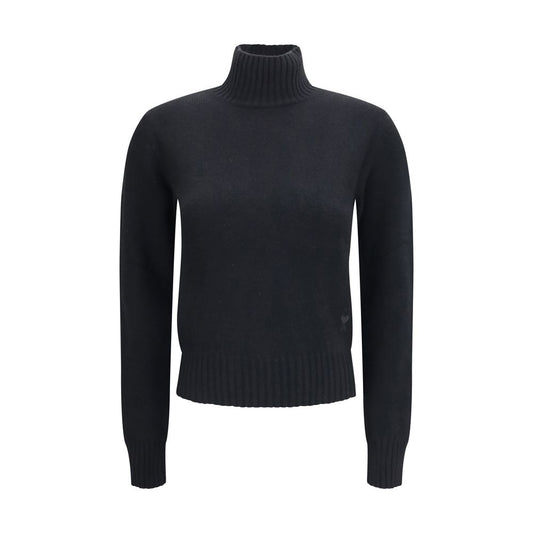 Ami Paris Italienischer Kaschmir-Luxus-Pullover Schwarz
