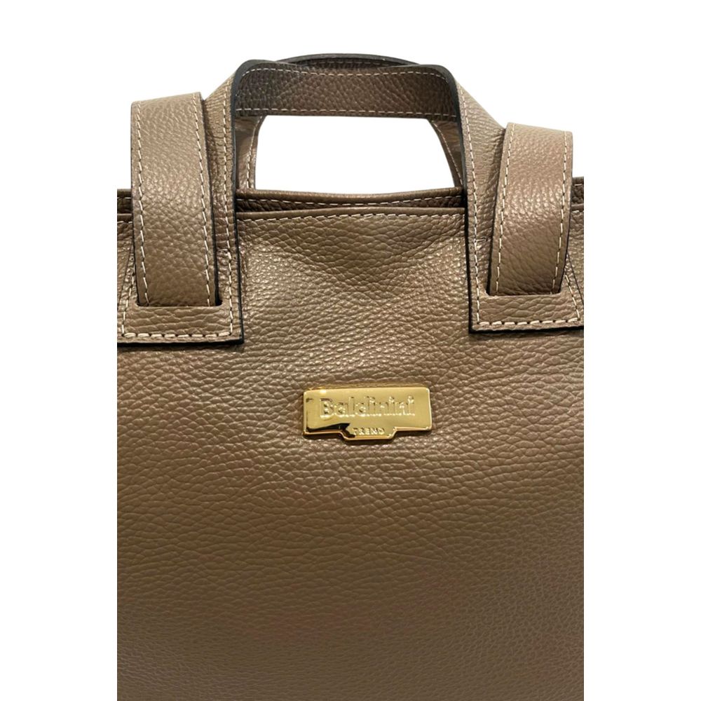 Baldinini Trend Taupefarbene Handtasche aus Rindsleder