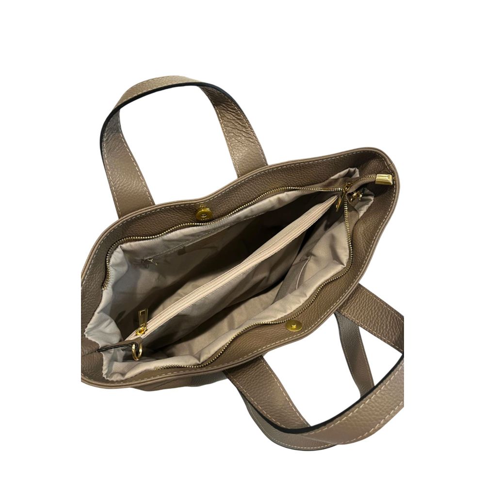 Baldinini Trend Taupefarbene Handtasche aus Rindsleder