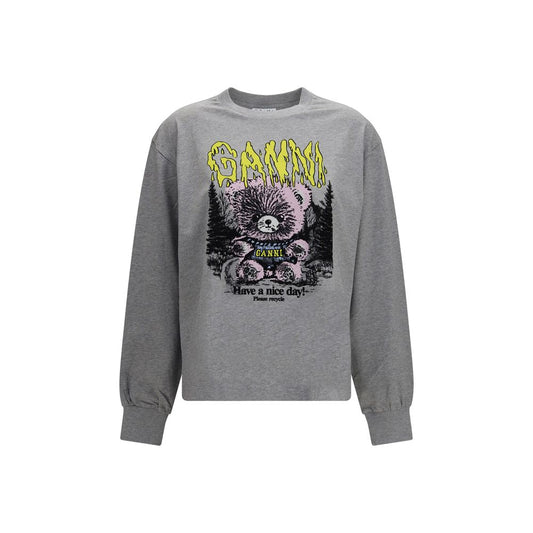 Ganni Grauer Baumwollpullover