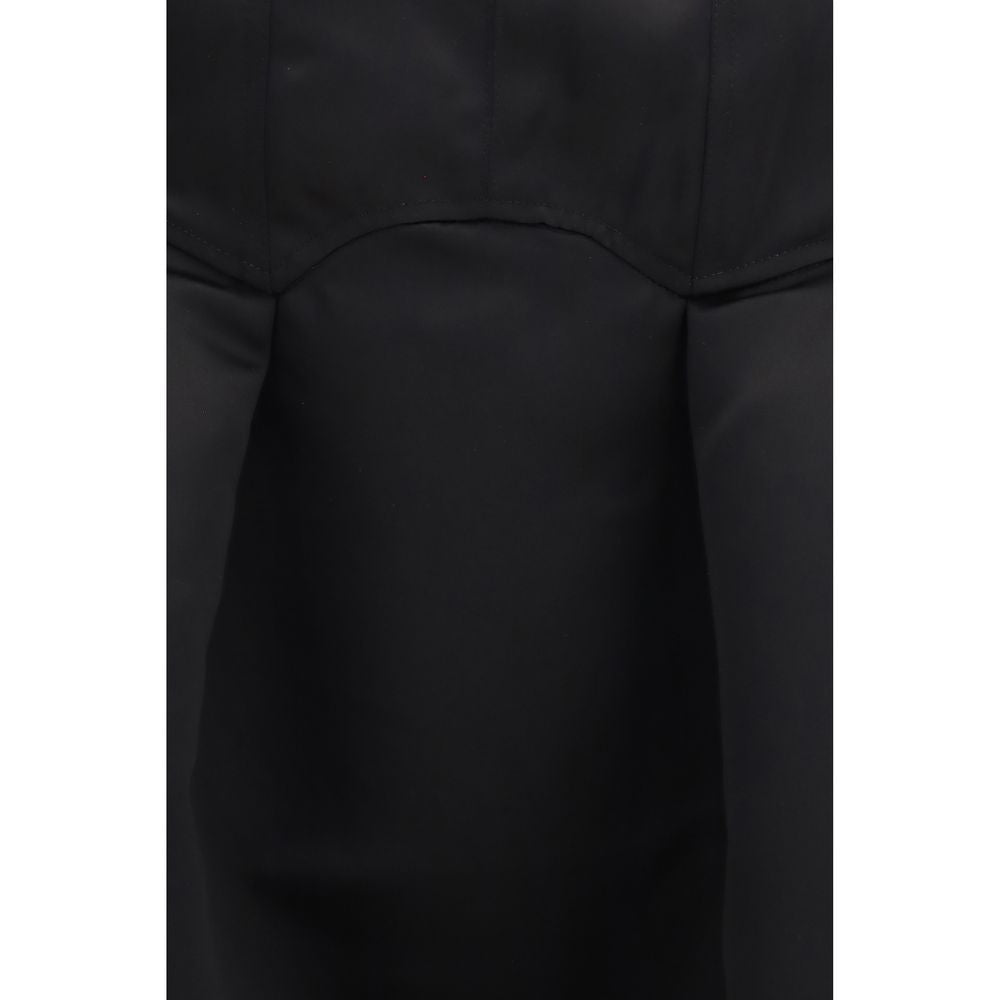 Ganni Schwarzes Duchesse-Satin-Midikleid