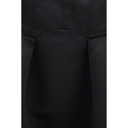 Ganni Schwarzes Duchesse-Satin-Midikleid