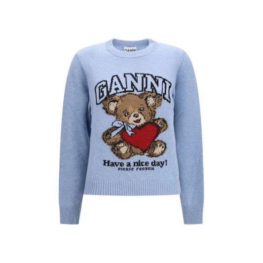 Ganni Blauer Wollpullover