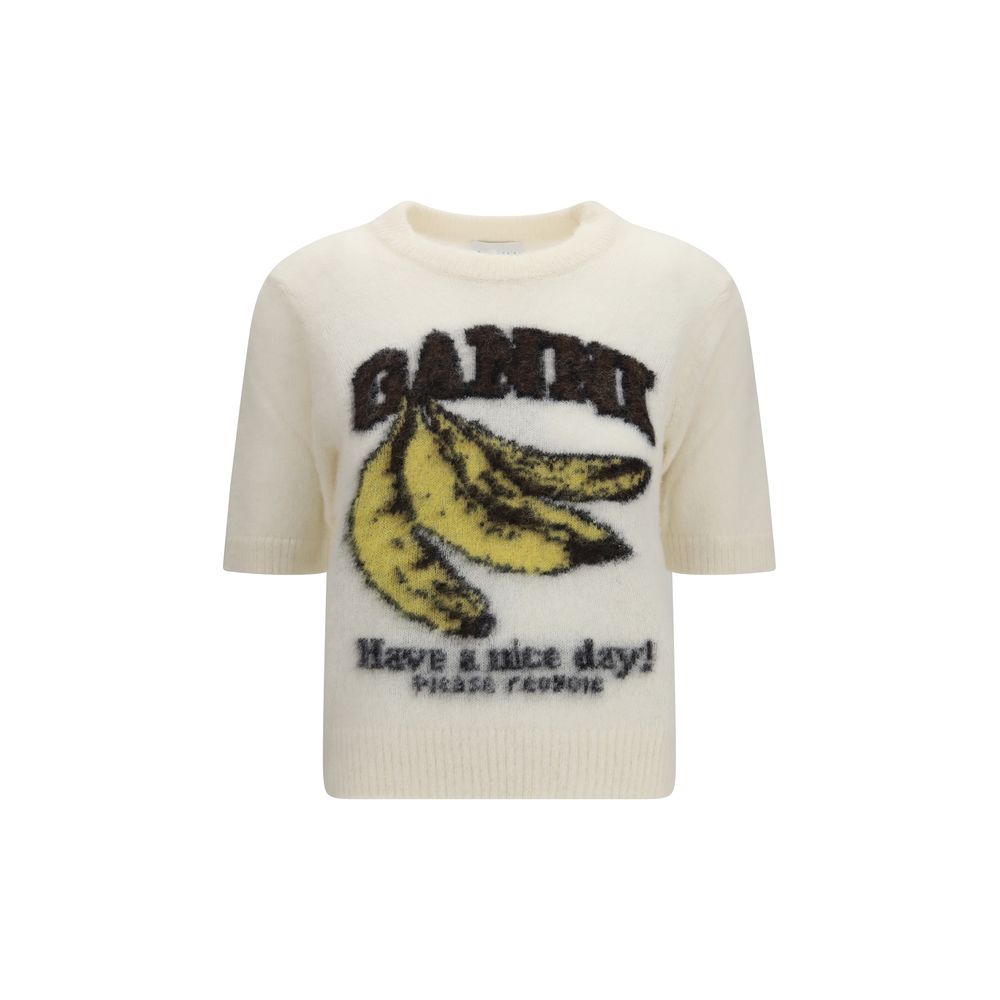 Ganni Beige Alpaka-T-Shirt