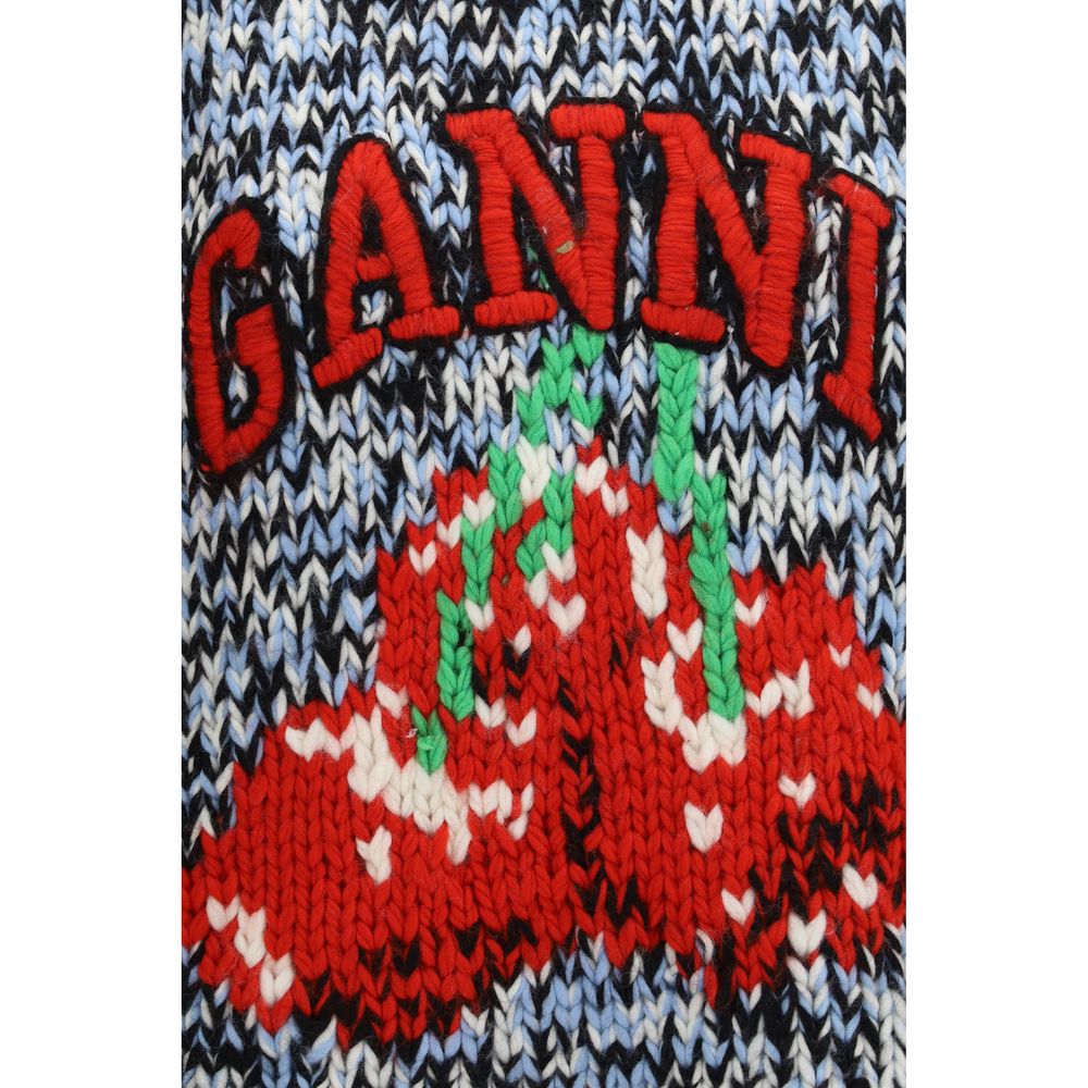 Ganni Ärmelloser Wollpullover in Multicolor – Produktansicht 3