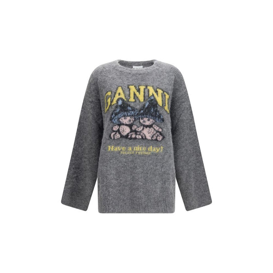 Ganni Graues Alpaka-Sweatshirt