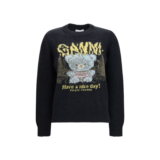 Ganni Schwarzer Pullover aus recycelter Wolle