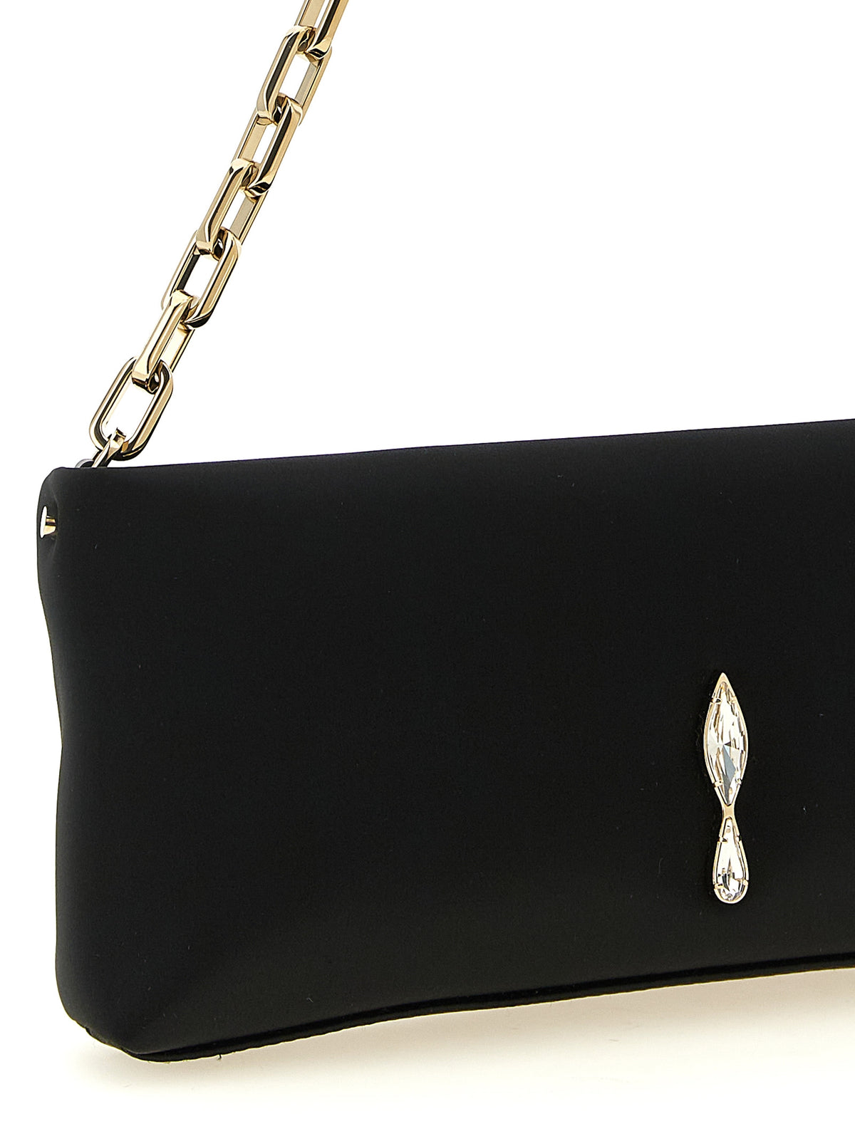 Christian Louboutin Schwarze Clutch aus Elasthan – Produktansicht 3