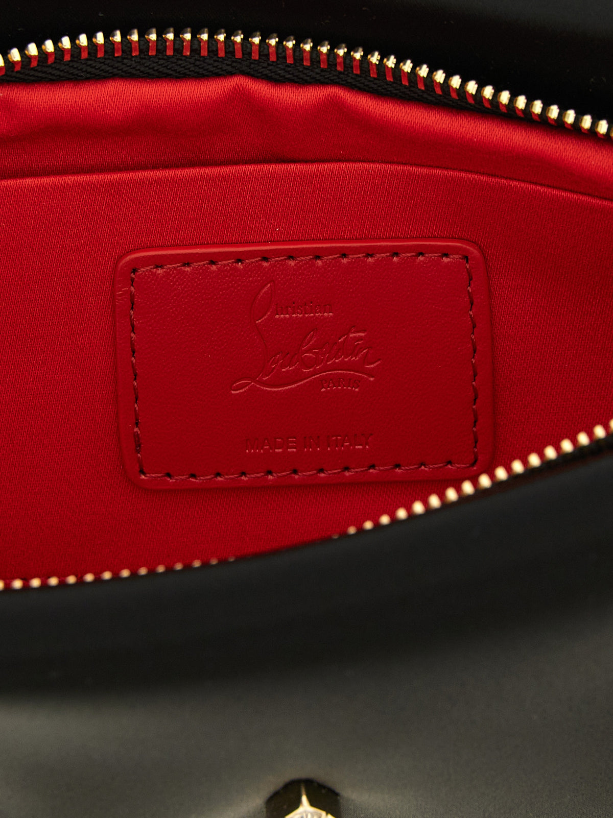 Christian Louboutin Schwarze Clutch aus Elasthan – Produktansicht 4