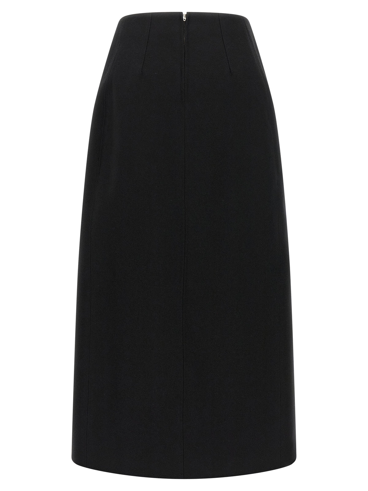 Jil Sander Schwarzer Midirock aus Schurwolle – Produktansicht 2