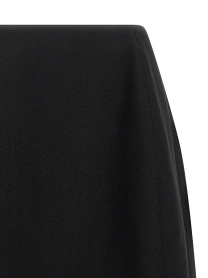 Jil Sander Schwarzer Midirock aus Schurwolle – Produktansicht 3