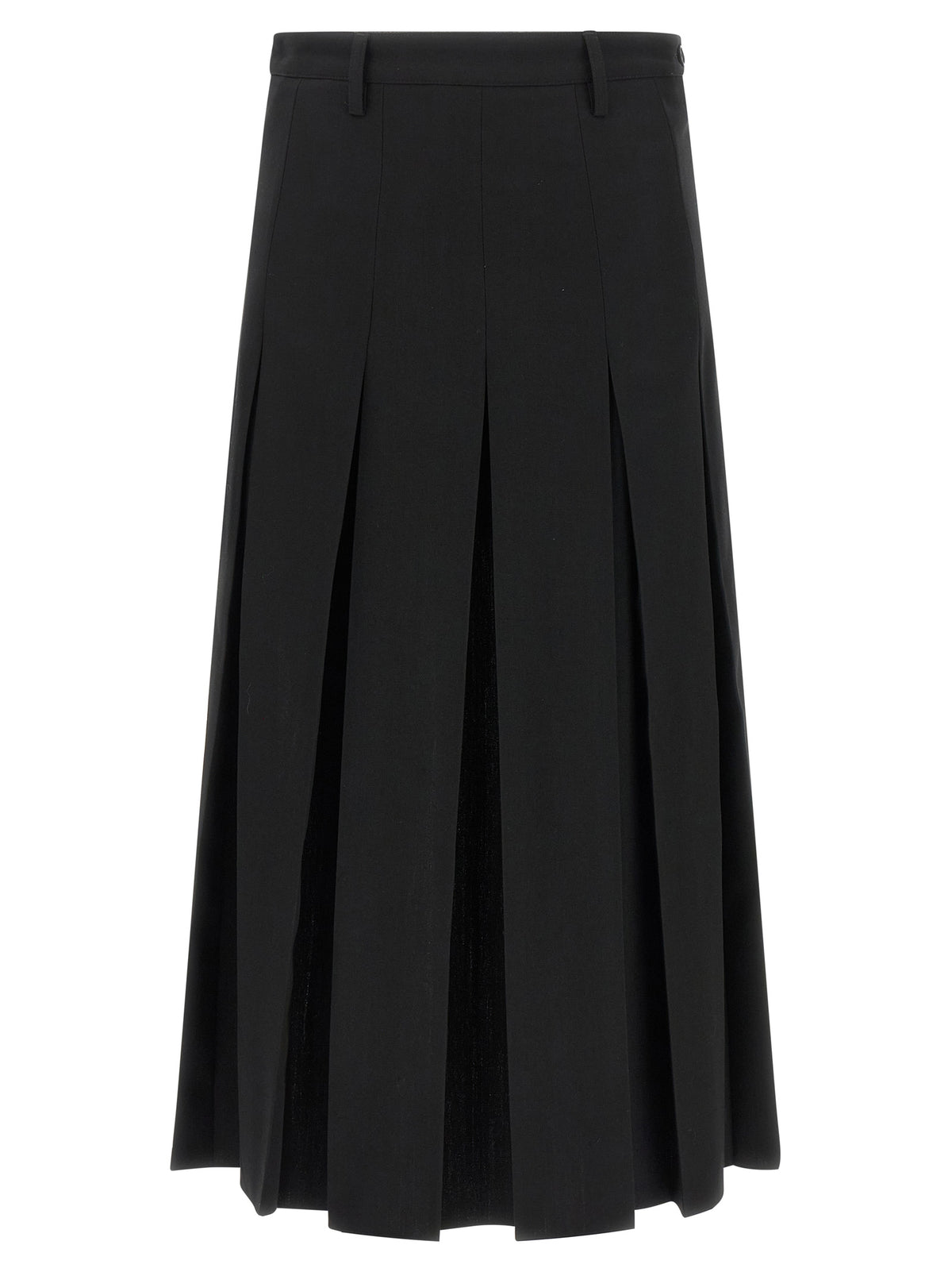 MM6 Maison Margiela Schwarzer Midirock aus Polyester
