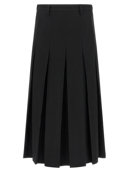 MM6 Maison Margiela Schwarzer Midirock aus Polyester