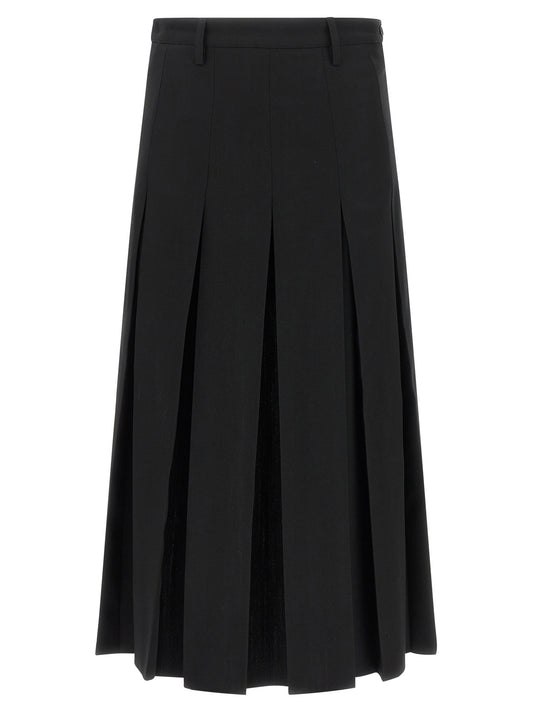 MM6 Maison Margiela Schwarzer Midirock aus Polyester