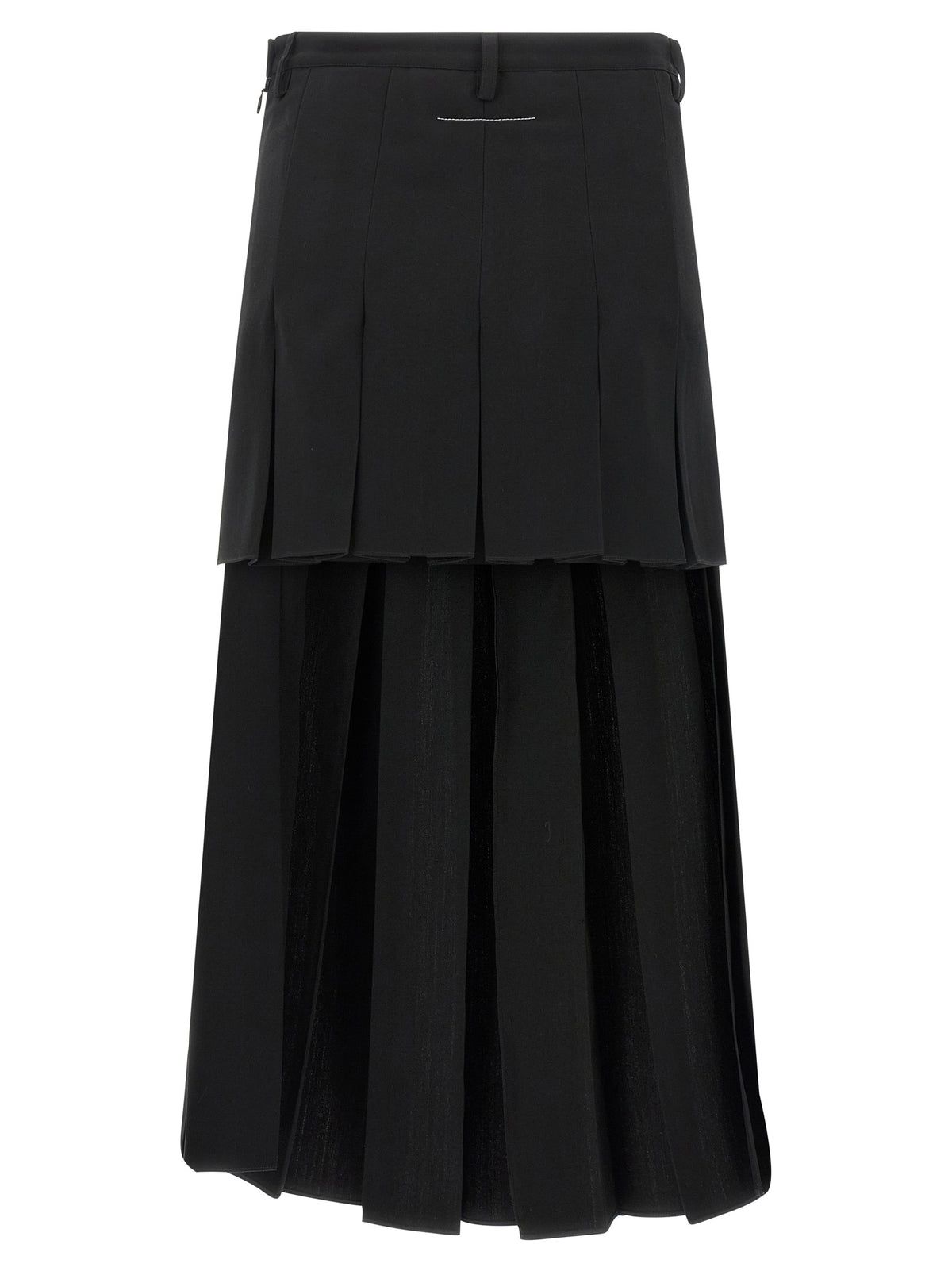 MM6 Maison Margiela Schwarzer Midirock aus Polyester – Produktansicht 2