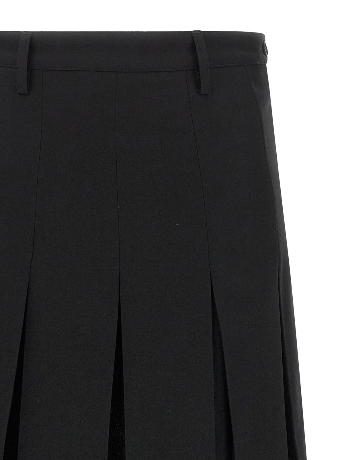 MM6 Maison Margiela Schwarzer Midirock aus Polyester – Produktansicht 3