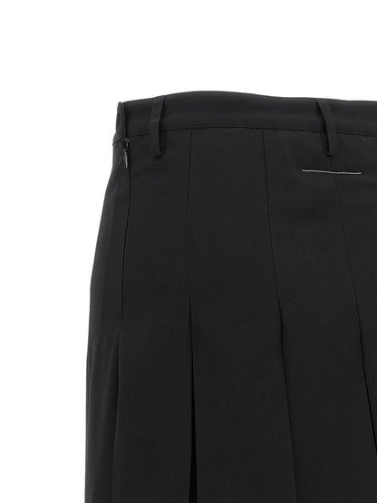 MM6 Maison Margiela Schwarzer Midirock aus Polyester – Produktansicht 4