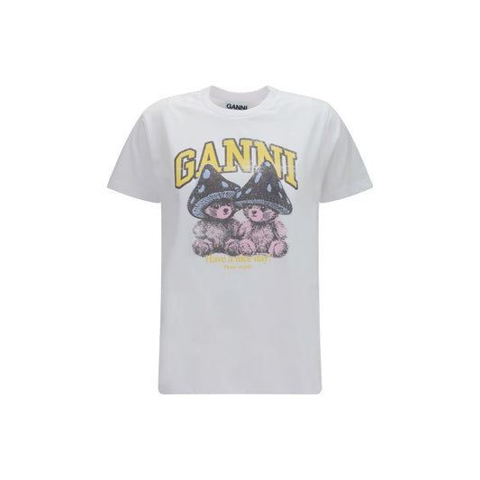 Ganni Weißes Baumwoll-T-Shirt