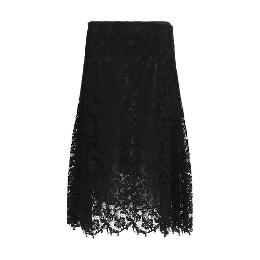Fendi Gonna midi nera in pizzo Makró