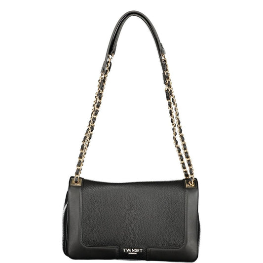 Twinset Schwarze Schultertasche mit zwei Kettenriemen
