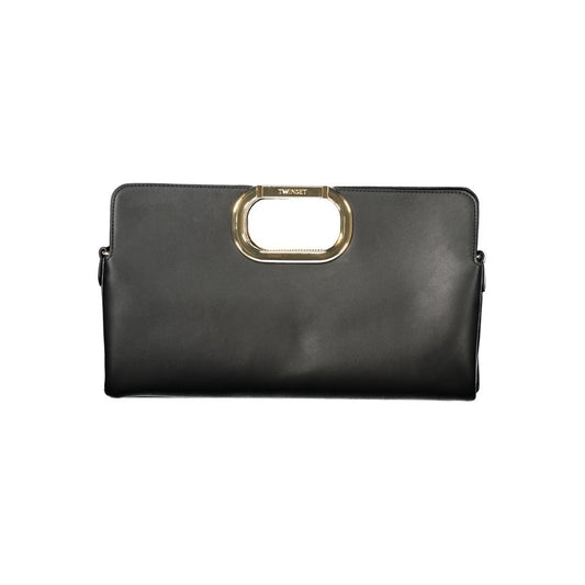 Twinset Schwarze Schultertasche mit zwei Fächern
