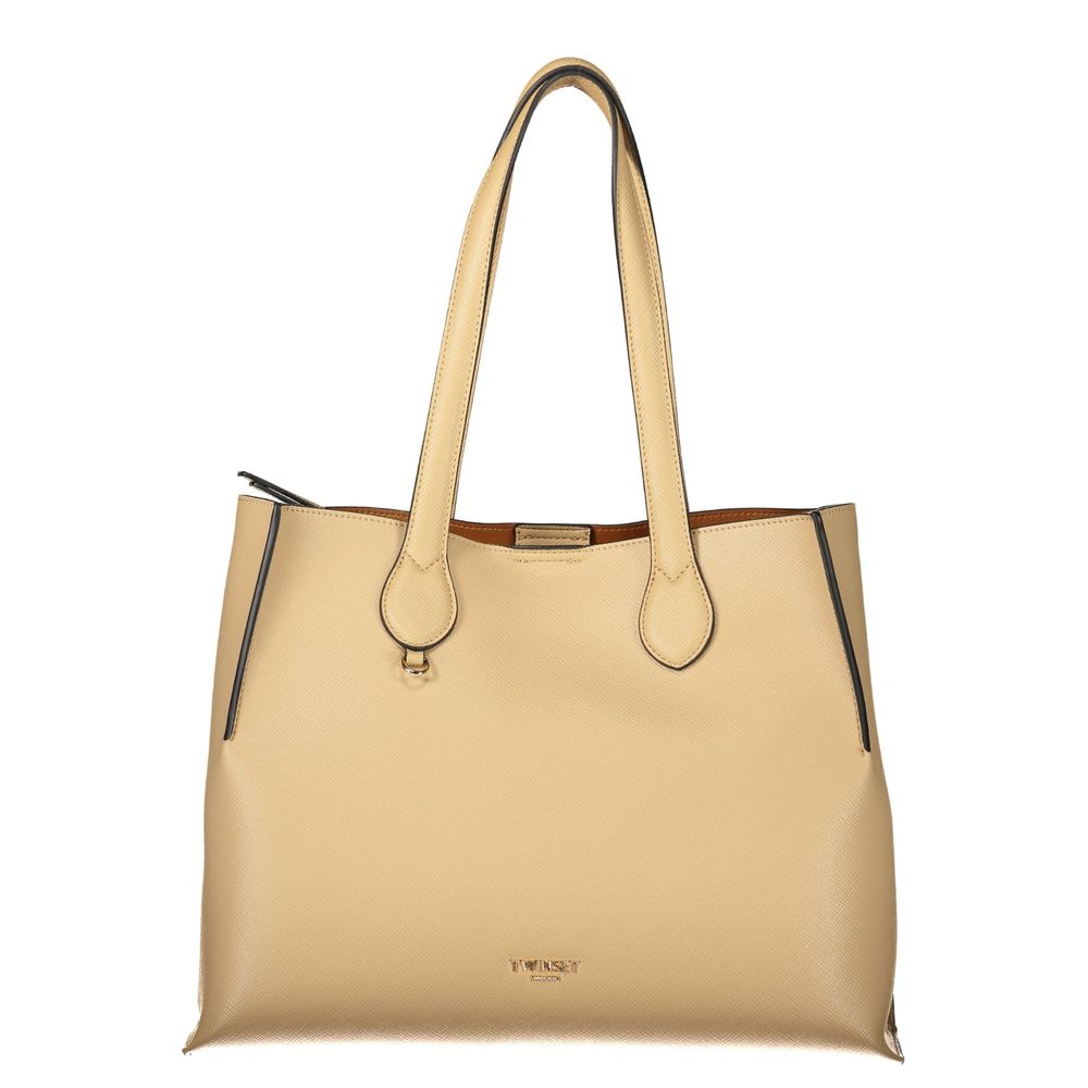 Twinset Beige Tote Bag mit Schulterriemen