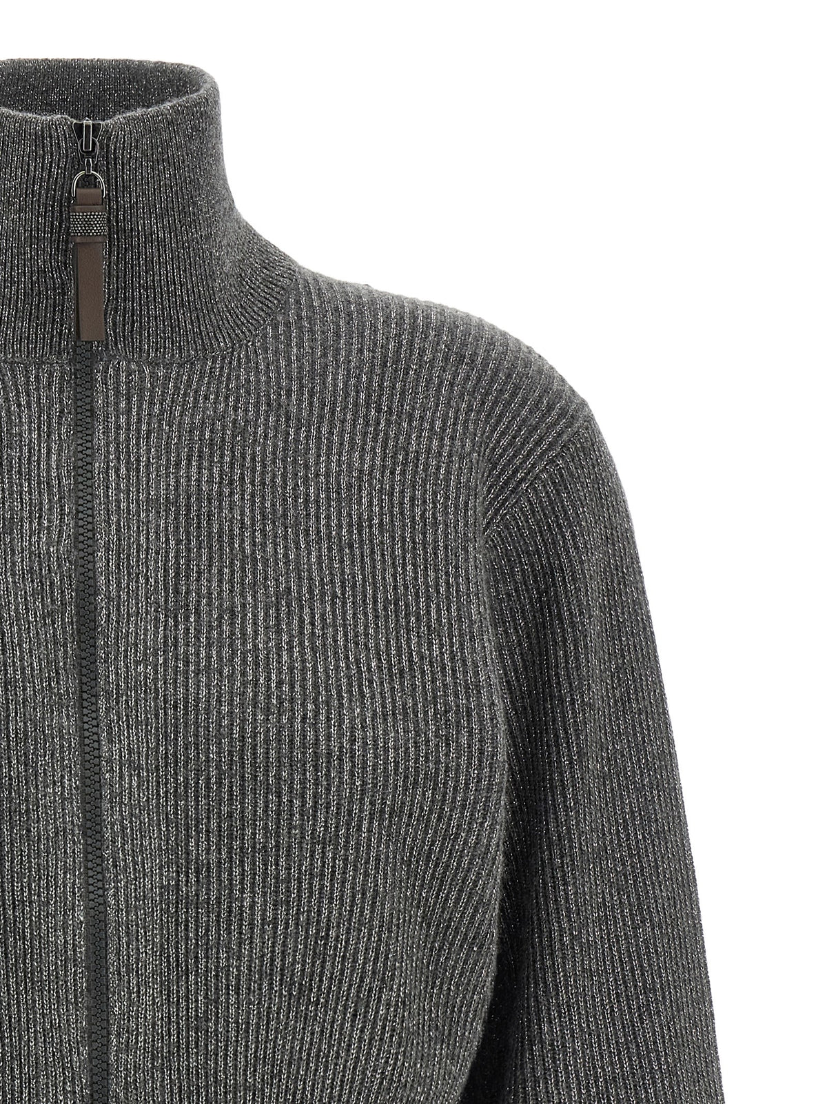 Brunello Cucinelli Grauer Cardigan aus Kaschmirmischung – Produktansicht 3 | Arca Lucia