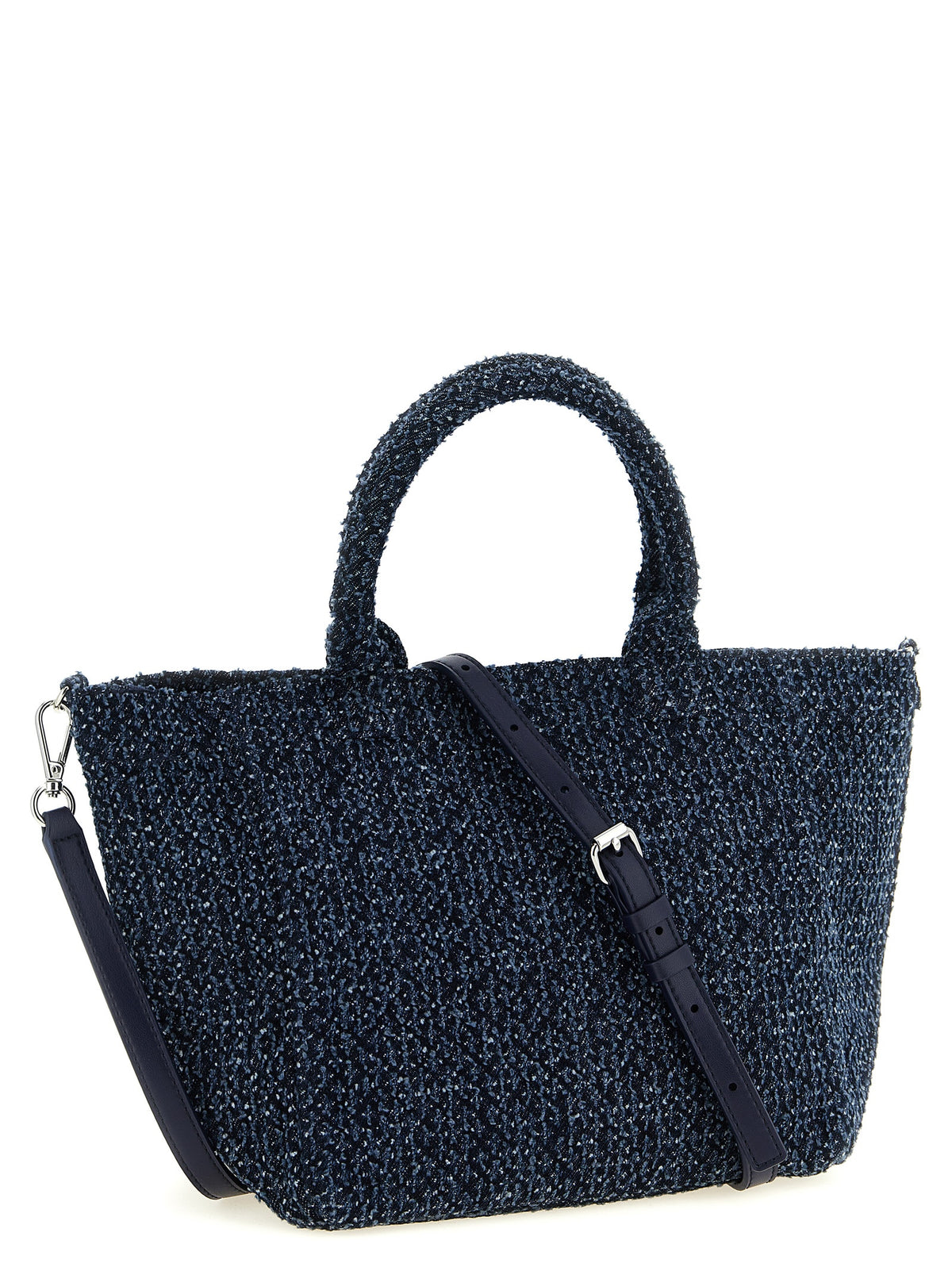 Borsa tote Ganni in cotone biologico blu