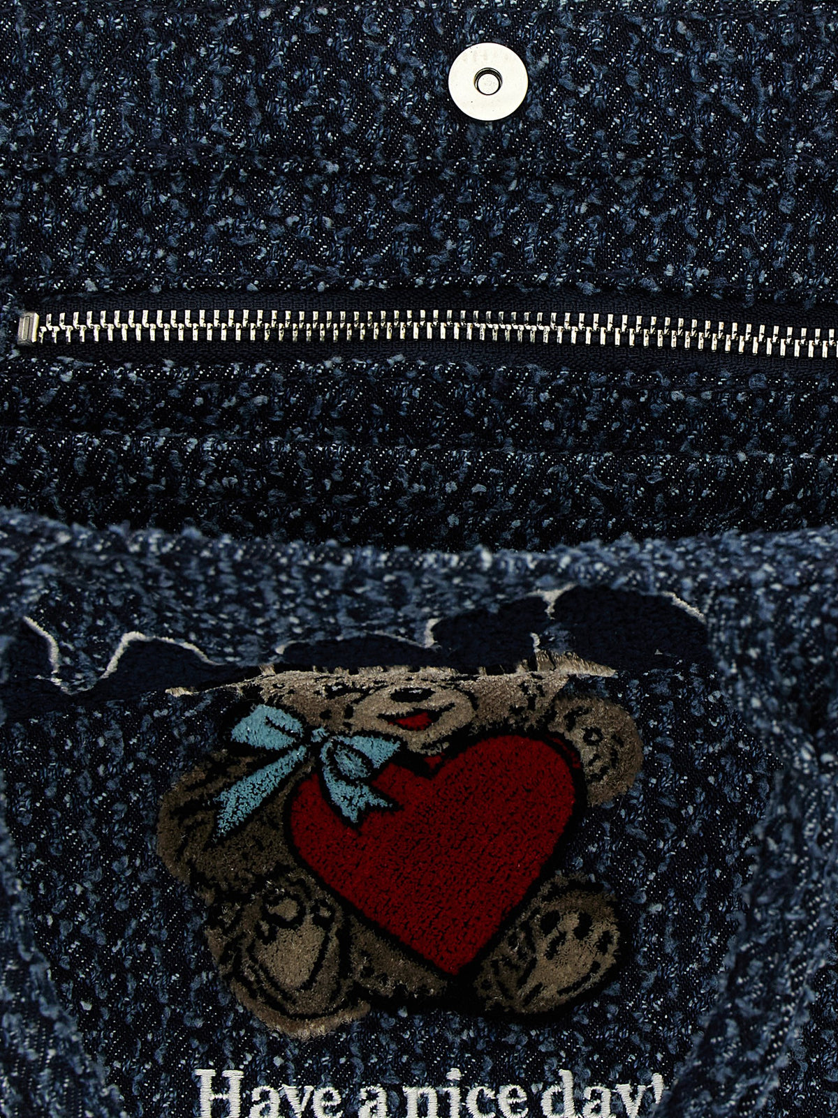 Borsa tote Ganni in cotone biologico blu
