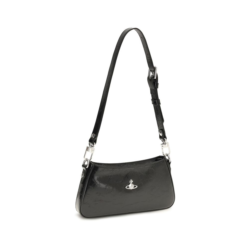 Vivienne Westwood Bos Taurus Borsa a Spalla in Pelle di Vitello – Nero